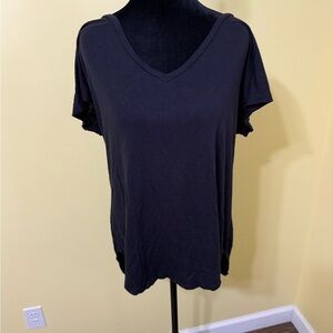 Elegant Black V-Neck Women's Tee